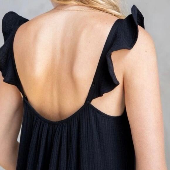 Xirena Size XS Rumer Scoop Neck Flutter Ruffle Sleeve Gauze Tiered Midi Dress - Picture 2 of 7